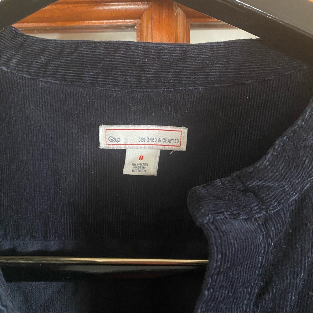 Gap Navy Corduroy Shirt Dress Size 0 - Picture 3 of 4